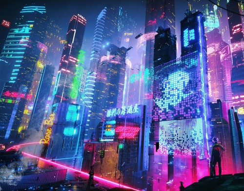 coque Cyberpunk city night art