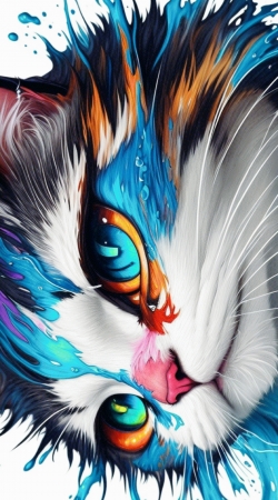 coque Eyes Cat Watercolor