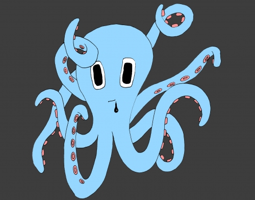 coque octopus Blue cartoon