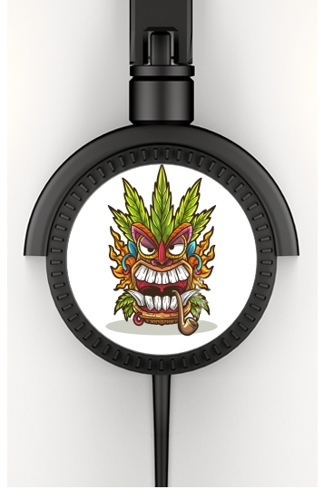 Cuffie Tiki mask cannabis weed smoking 