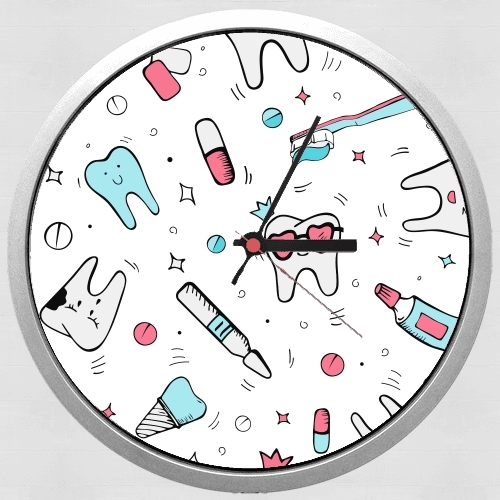 Orologio Seamless dental pattern with teeth toothpaste 