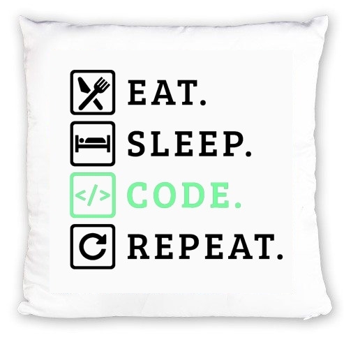 cuscino Eat Sleep Code Repeat 