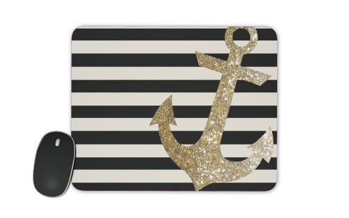 tappetino gold glitter anchor in black 
