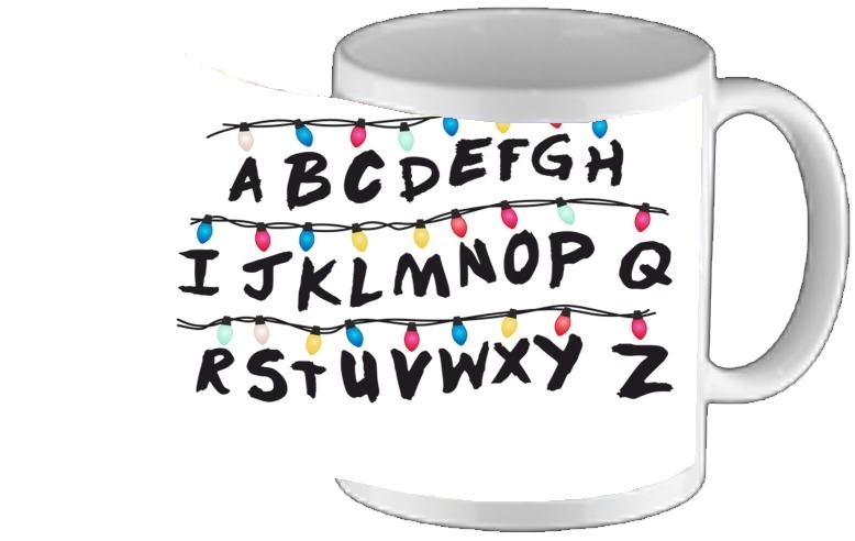 Mug Stranger Things Lampion Alphabet Inspiration 