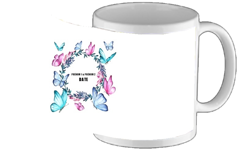 Mug Watercolor floral wedding invitation 