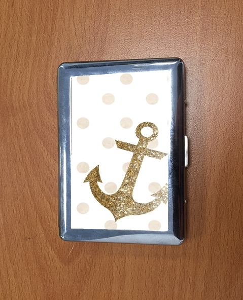 Porte Glitter Anchor and dots in gold 