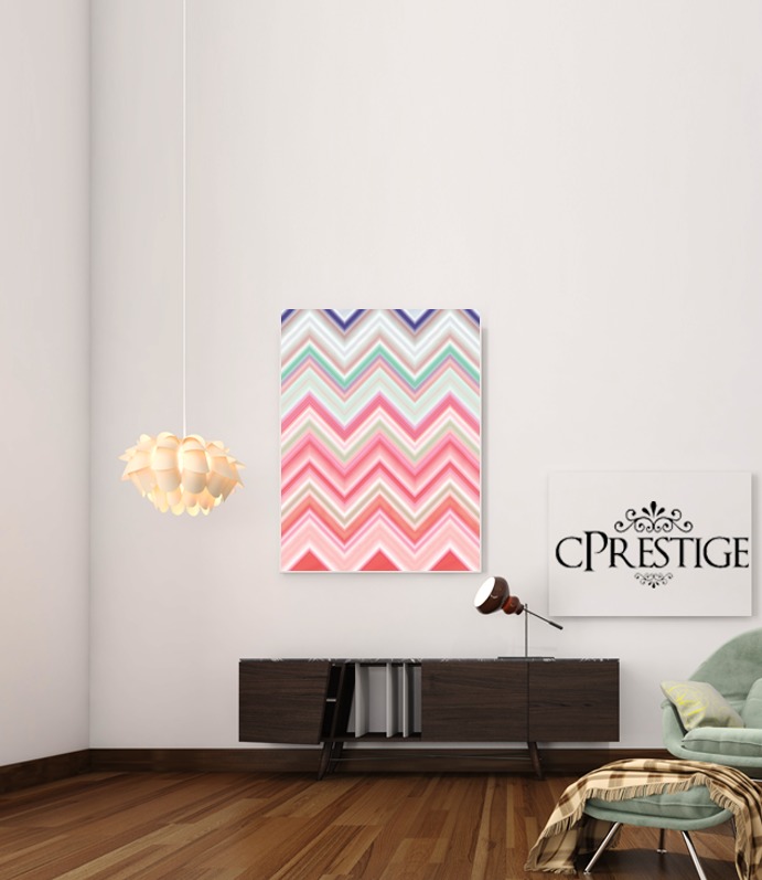 Canvas colorful chevron in pink 