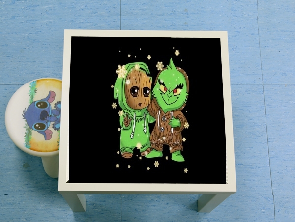 table d'appoint Baby Groot and Grinch Christmas