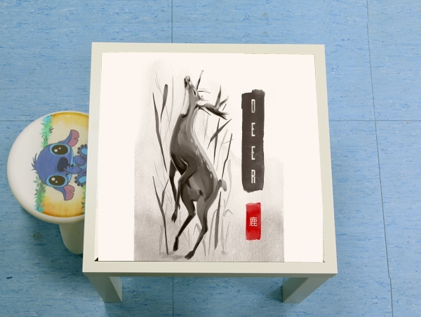table d'appoint Deer Japan watercolor art