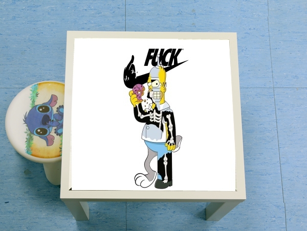table d'appoint Home Simpson Parodie X Bender Bugs Bunny Zobmie donuts