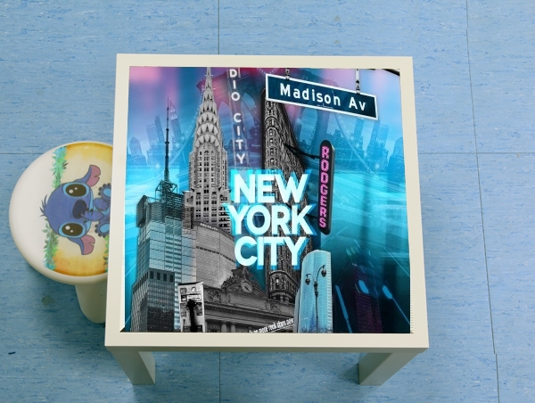 table d'appoint New York City II [blue]