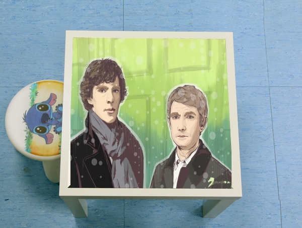 table d'appoint Sherlock and Watson