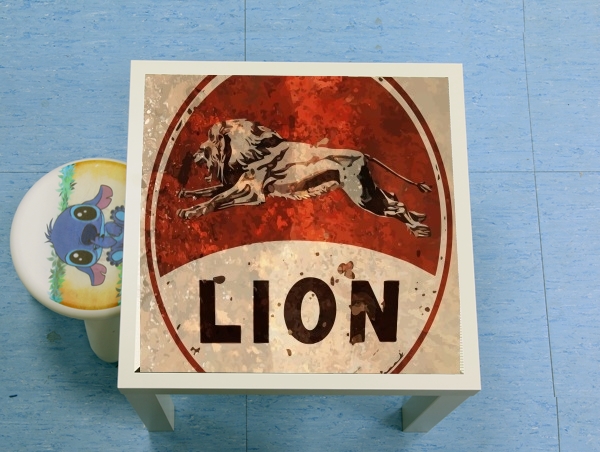 table d'appoint Vintage Gas Station Lion