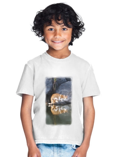 tshirt enfant Cat Reflection in Pond Water