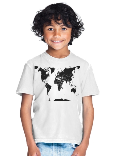 tshirt enfant mappa del mondo globo