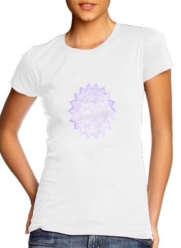 Tshirt Bohemian Flower Mandala in purple femme