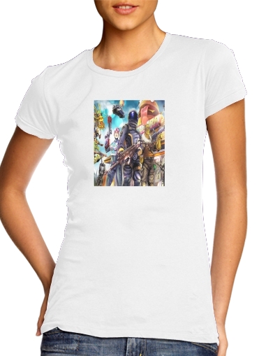 Tshirt Fortnite Characters with Guns femme