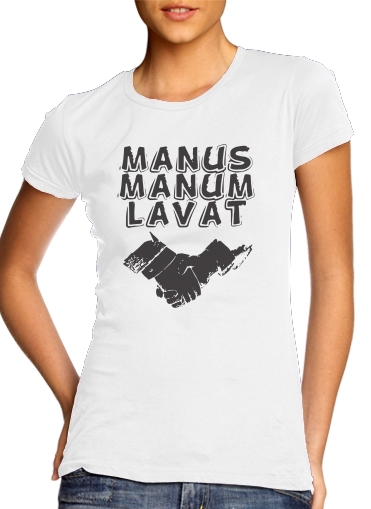 Tshirt Manus manum lavat femme