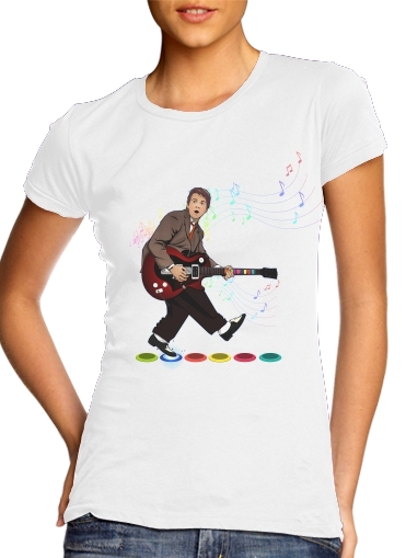 Tshirt Marty McFly plays Guitar Hero femme