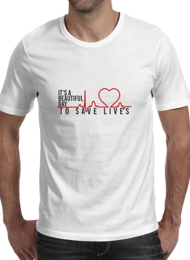 Tshirt Beautiful Day to save life homme