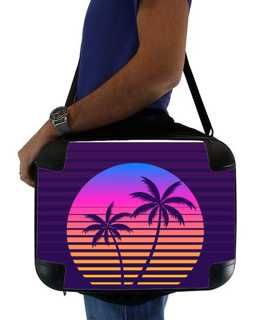 sacoche ordinateur Classic retro 80s style tropical sunset