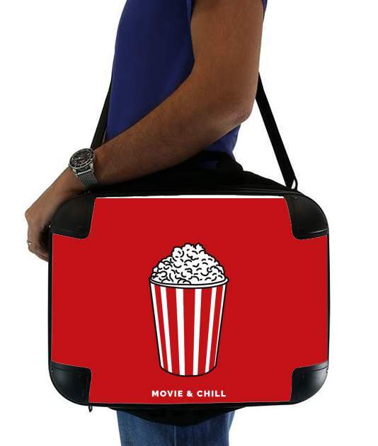 sacoche ordinateur Popcorn movie and chill