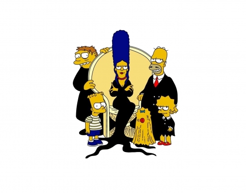 coque Famille Adams x Simpsons