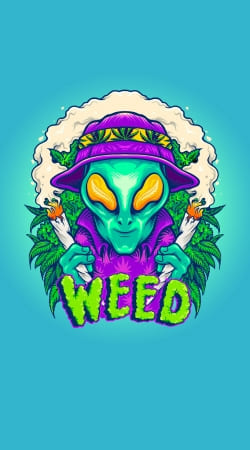 coque Alien smoking cannabis cbd