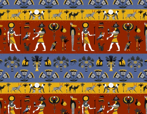 coque Ancient egyptian religion seamless pattern