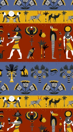 coque Ancient egyptian religion seamless pattern