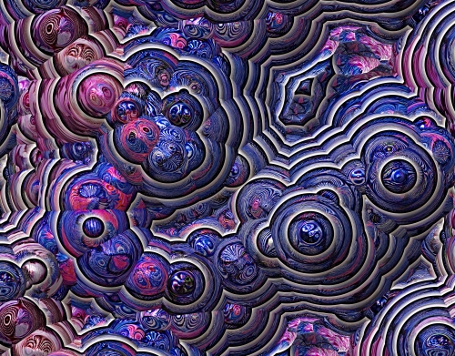 coque Blue pink bubble cells pattern