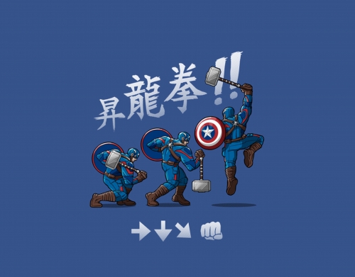 coque Captain America - Thor Hammer