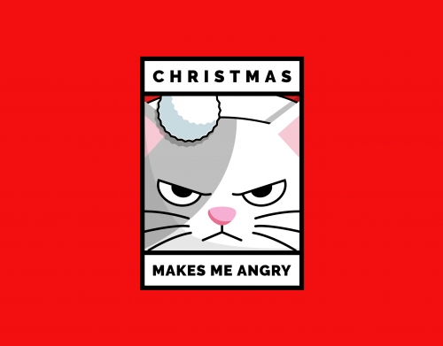 coque Christmas makes me Angry cat