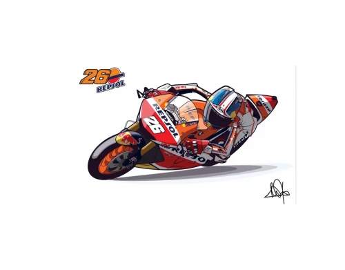 coque Dani Pedrosa Moto GP Cartoon Art