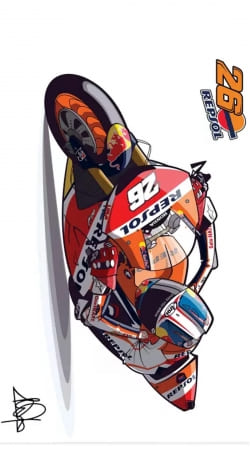 coque Dani Pedrosa Moto GP Cartoon Art