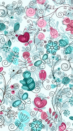 coque doodle flowers and butterflies