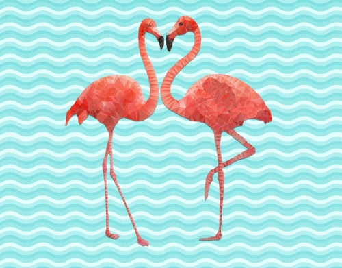 coque flamingo love