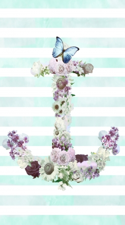 coque Floral Anchor in mint