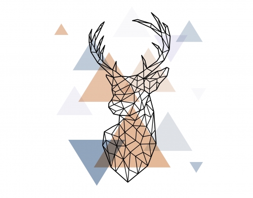 coque Geometric head of the deer