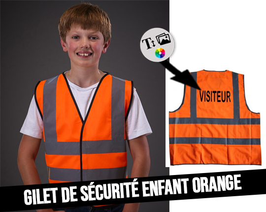 acheter Gilet Orange de sécurité pour enfant