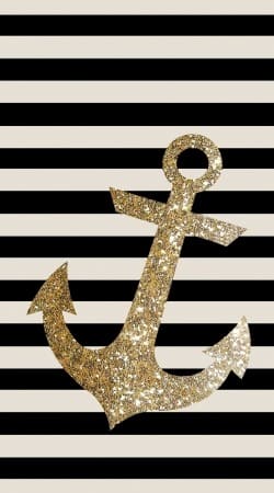 coque gold glitter anchor in black