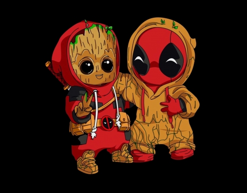 coque Groot x Deadpool
