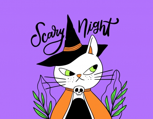 coque halloween cat sorcerer