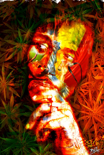 coque Bob Marley Painting Art