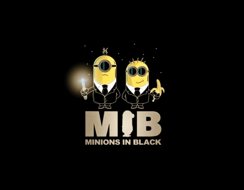 coque Minion in black mashup Men in black