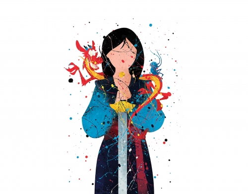 coque Mulan Princess Watercolor Decor