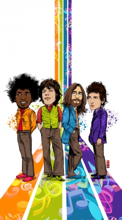 coque Music Legends: Lennon, Jagger, Dylan & Hendrix
