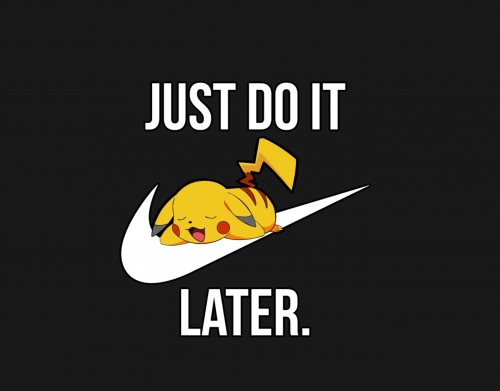 coque Nike Parody Just Do it Later X Pikachu