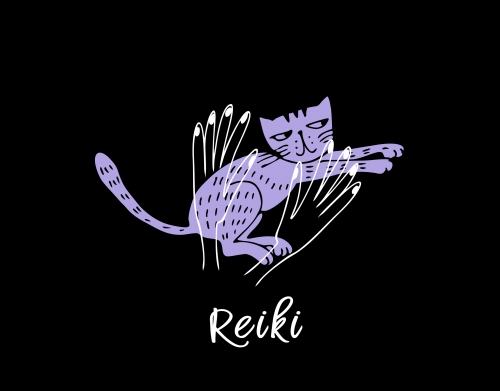 coque Reiki Animal chat violet