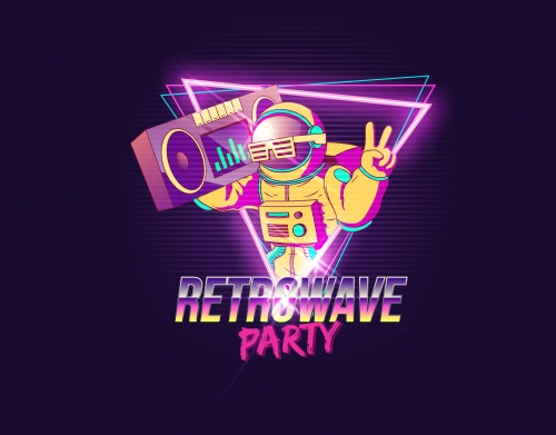 coque Retrowave party nightclub dj neon